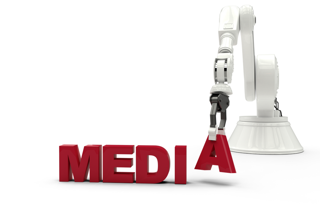 Robotic Arm With Media Text on Transparent Background - Download Free Stock Images Pikwizard.com