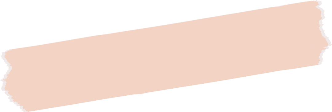 Transparent Torn Peach Paper Strip with Frayed Edges