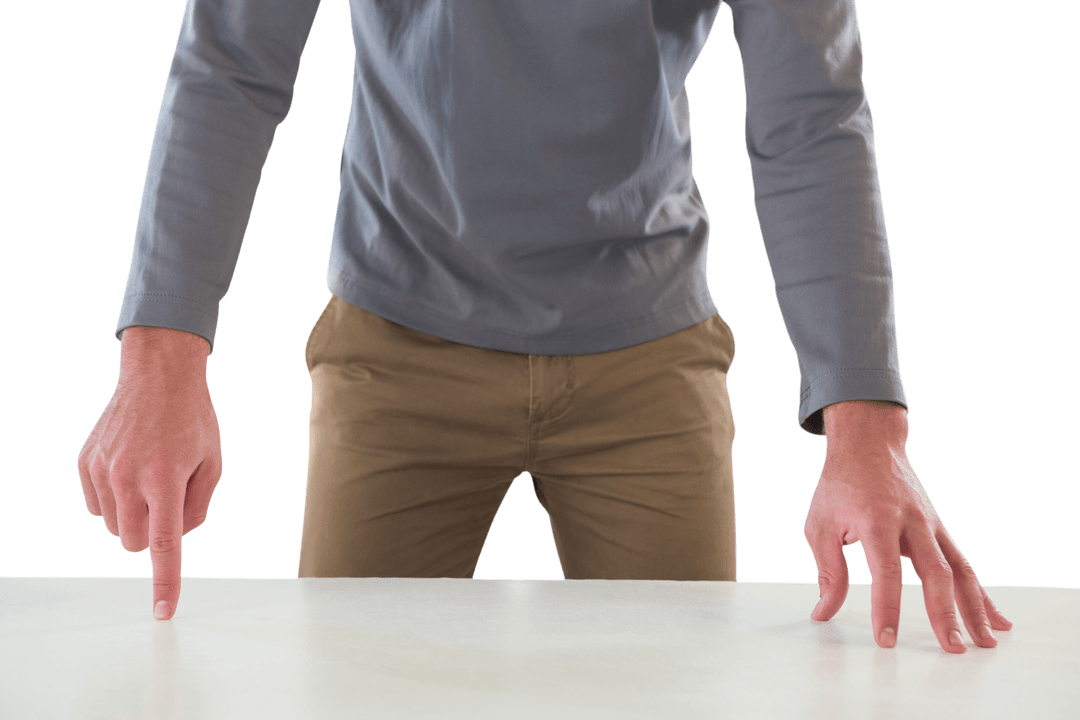 Transparent Professional Gesture During Presentation Focused