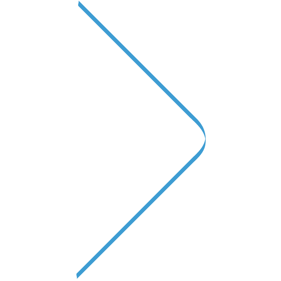 Blue Transparent Curved Arrow on White Background