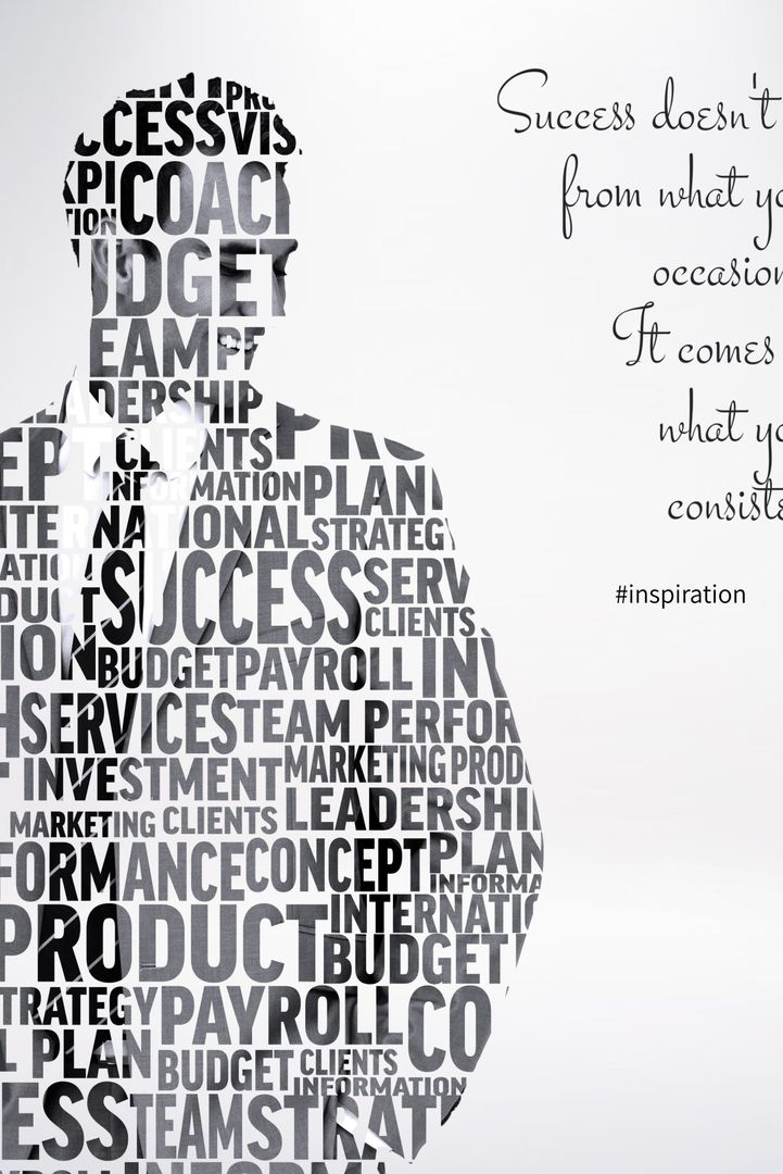 Silhouette with Motivational Success Words