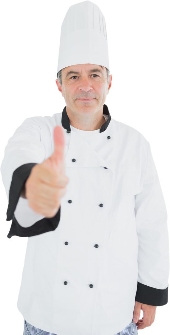 Transparent Middle-aged Chef Giving Thumbs Up In White Uniform - Download Free Stock Images Pikwizard.com