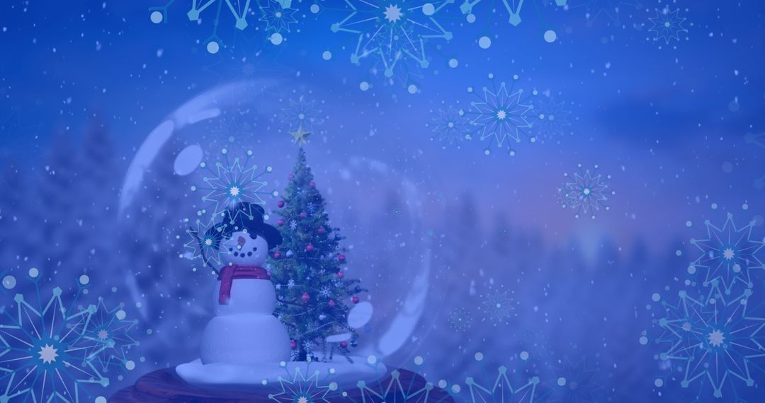 Christmas Snow Globe with Snowman and Christmas Tree Scene - Free Images, Stock Photos and Pictures on Pikwizard.com