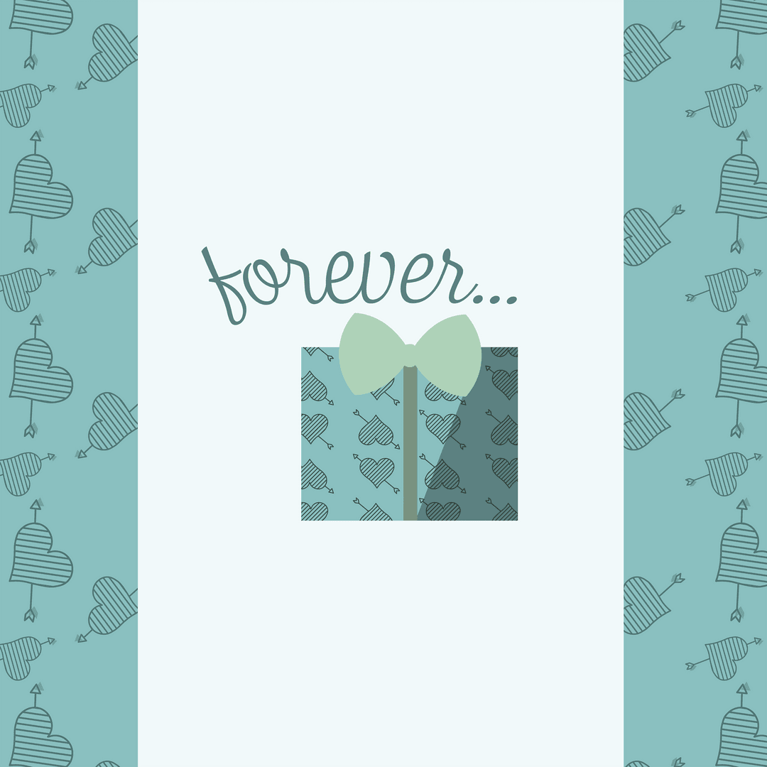 Transparent Love Gift Box with Heart Pattern and Forever Text