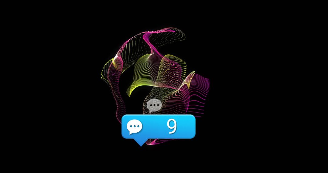 Futuristic Neon Chat Interface with Glowing Waveform Elements
