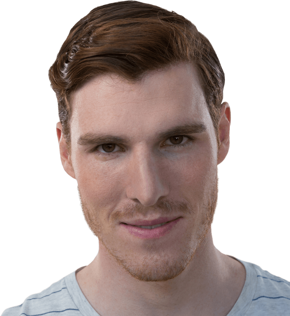 Transparent Portrait of Smiling Male Executive with Brown Hair