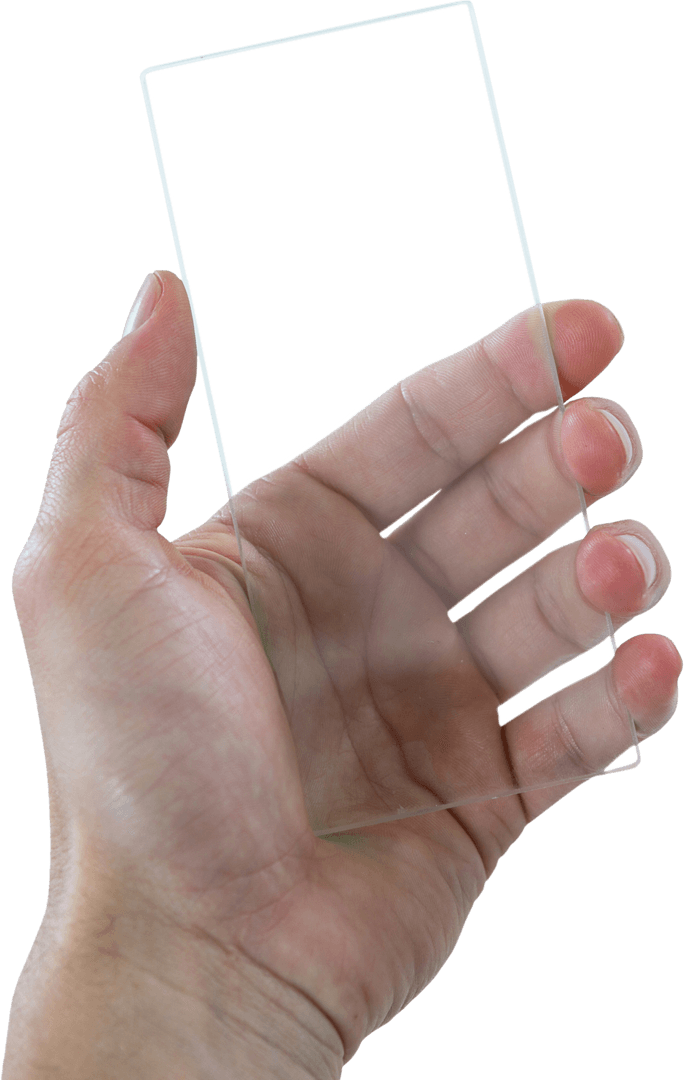 Futuristic Transparent Mobile Phone in Hands