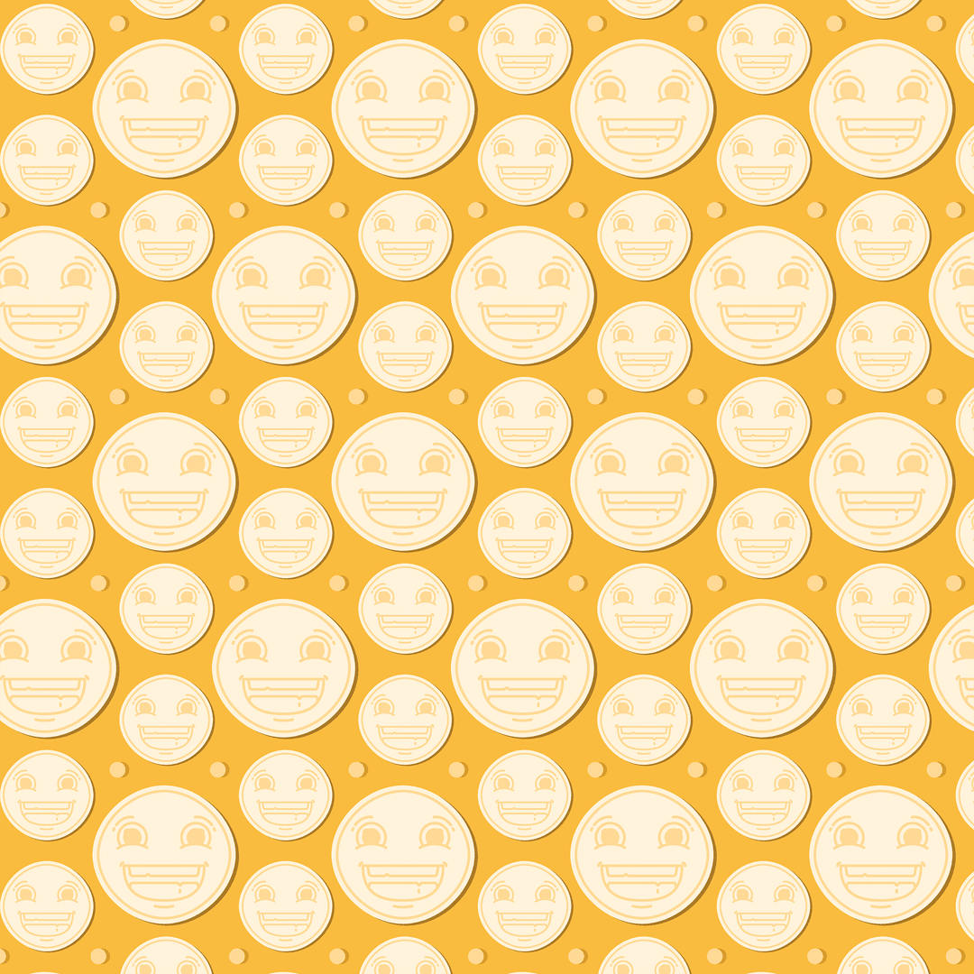 Seamless transparent smiley pattern background in vector style