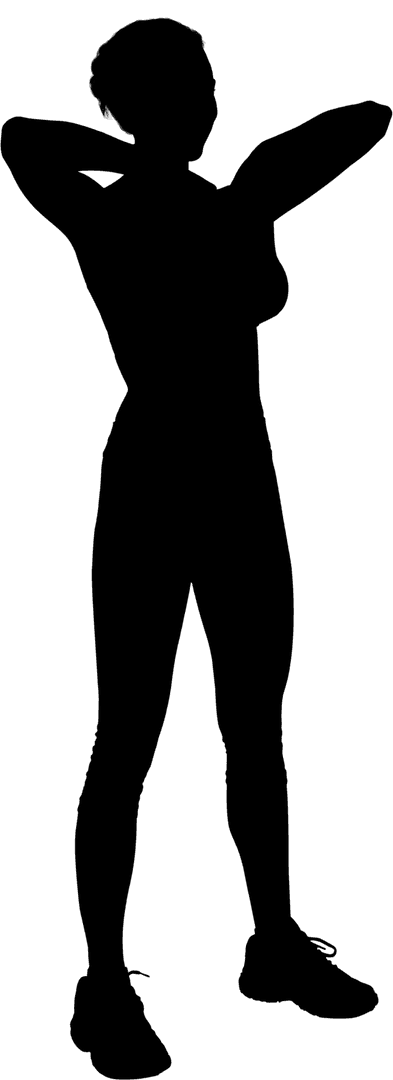 Transparent Silhouette of Female Athlete Exercising Dynamically