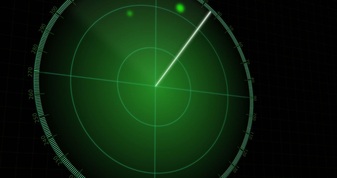 Abstract Radar Interface Tracking Targets on Black Background