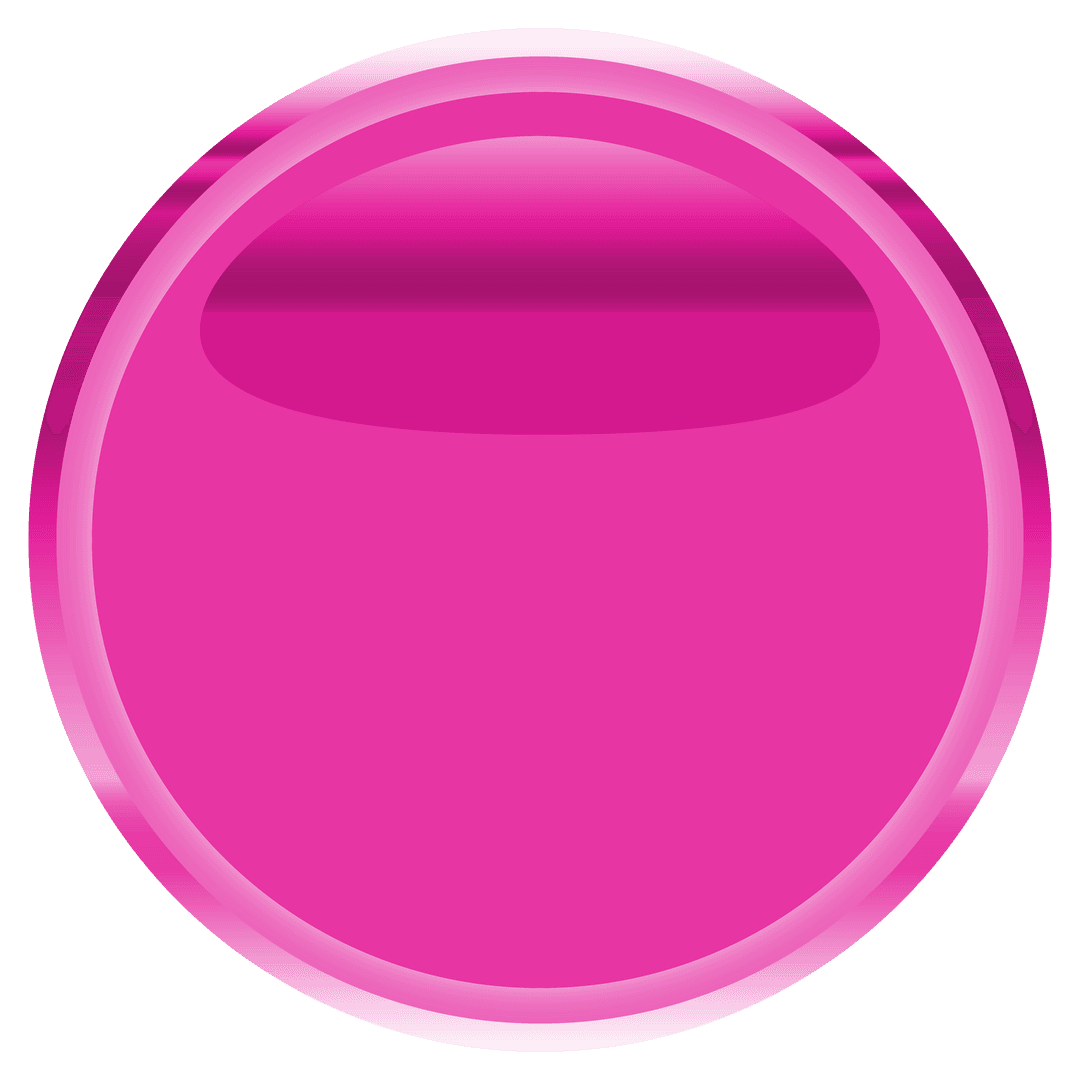Vibrant Pink Circle Shape Design on Transparent Background