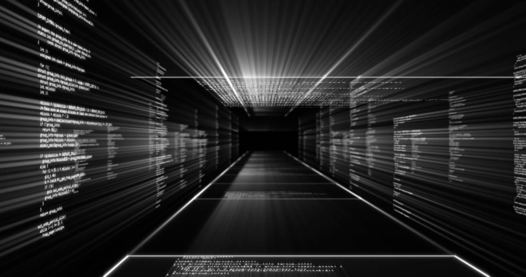 Futuristic Digital Data Stream in Motion