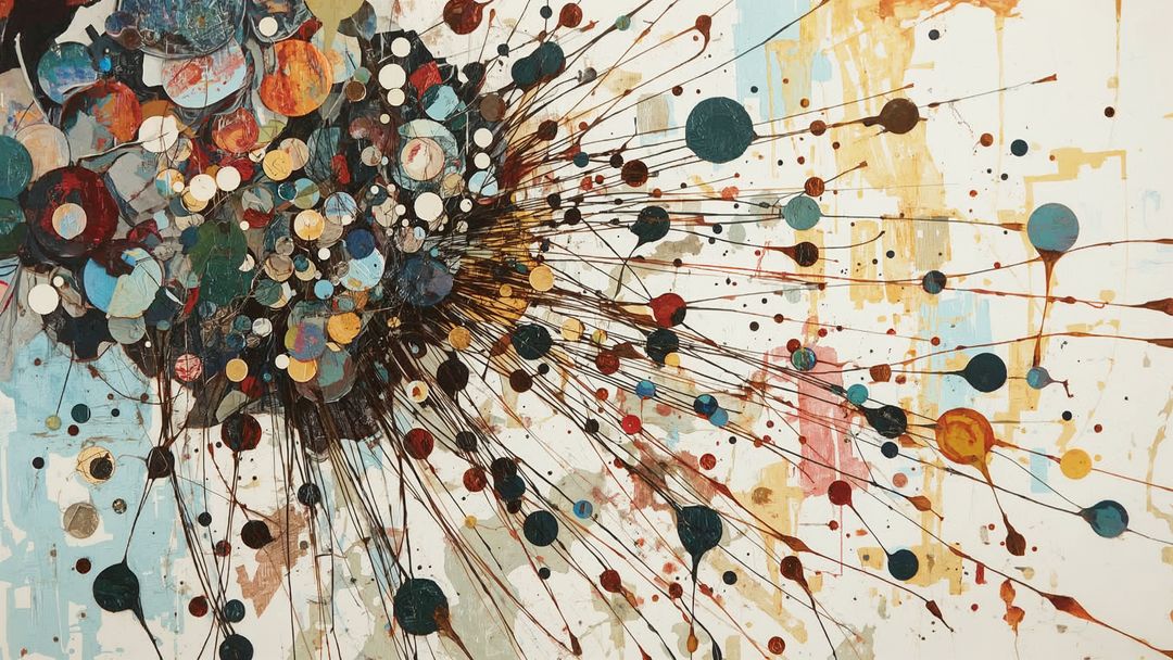 Dynamic Abstract Painting with Splattered Colors and Lines