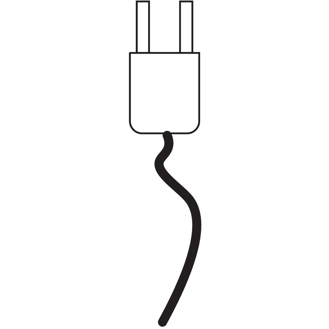Digital Electric Plug Illustration on Transparent Background
