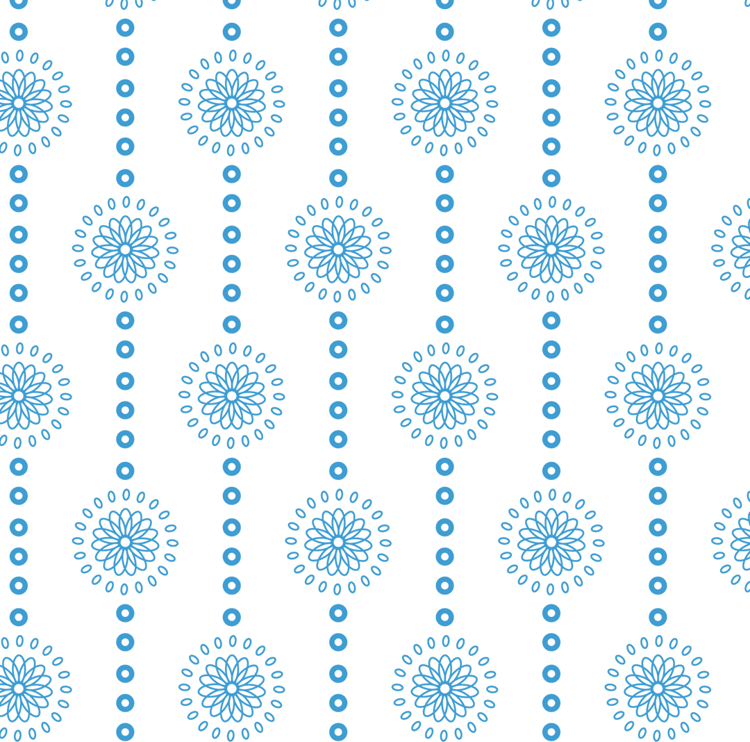 Blue Retro Circle Pattern on Transparent Background