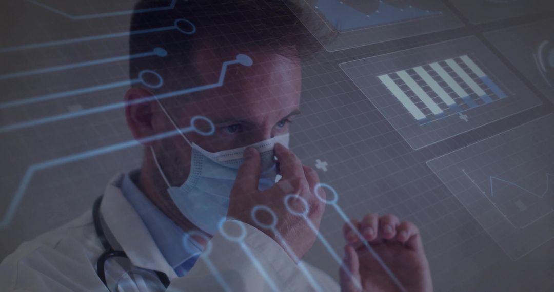 Doctor with Digital Interface Touch Screen in Medical Setting