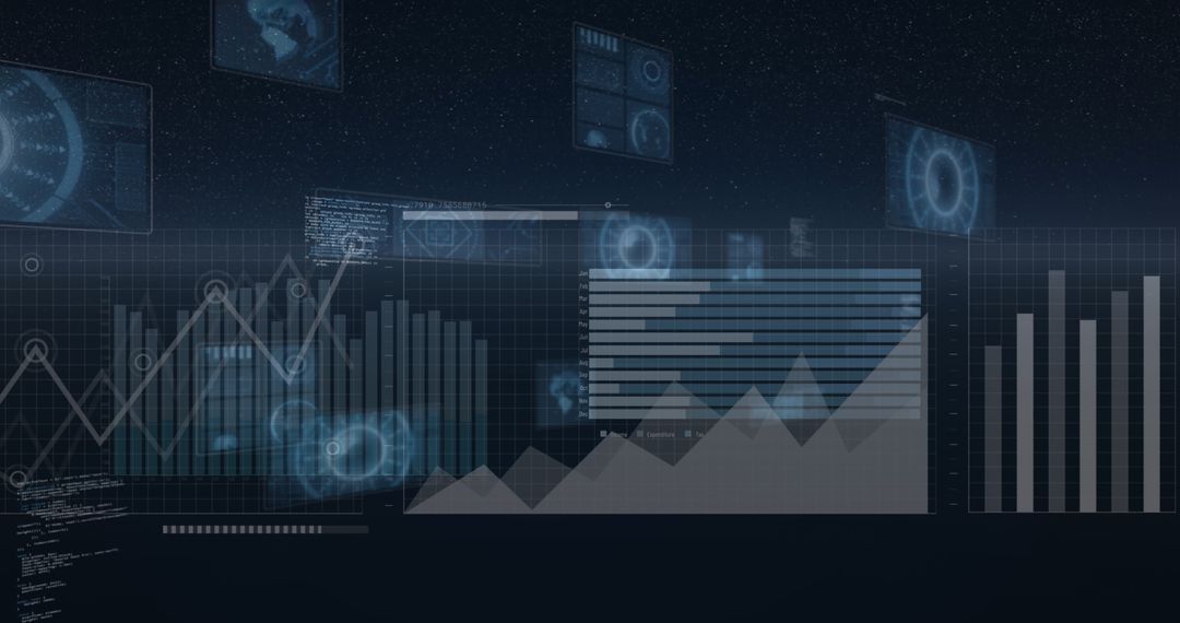 Abstract Digital Graphs on Futuristic Interface