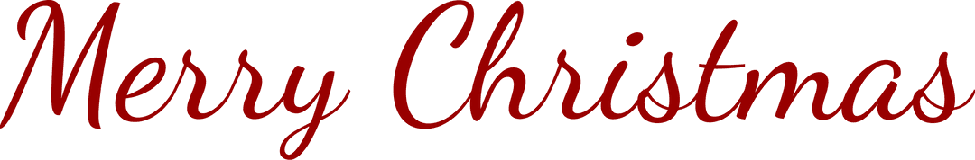 Merry Christmas Text in Red on Transparent Background
