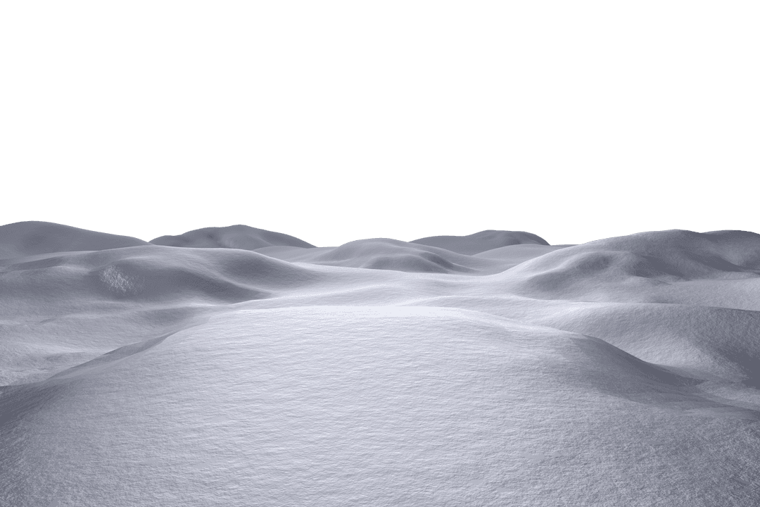 Serene Winter Landscape with Snowy Hills on Transparent Background