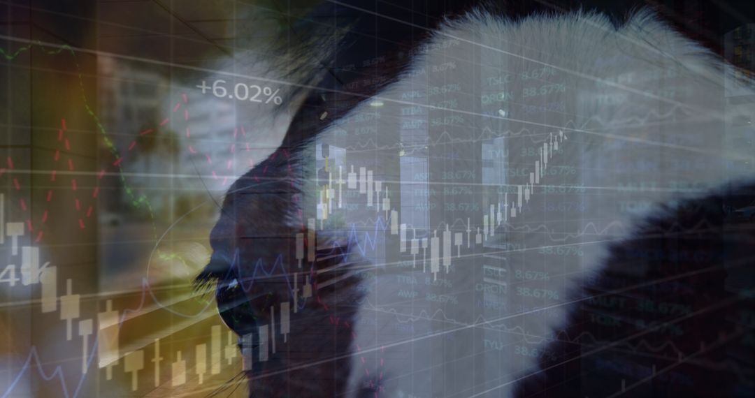 Digital Financial Growth Overlay on Horse Design