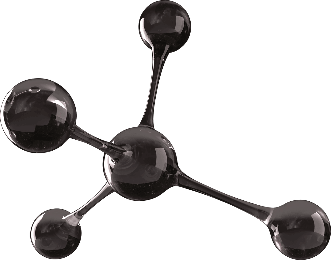 Transparent Abstract Molecule Model with Glossy Balls