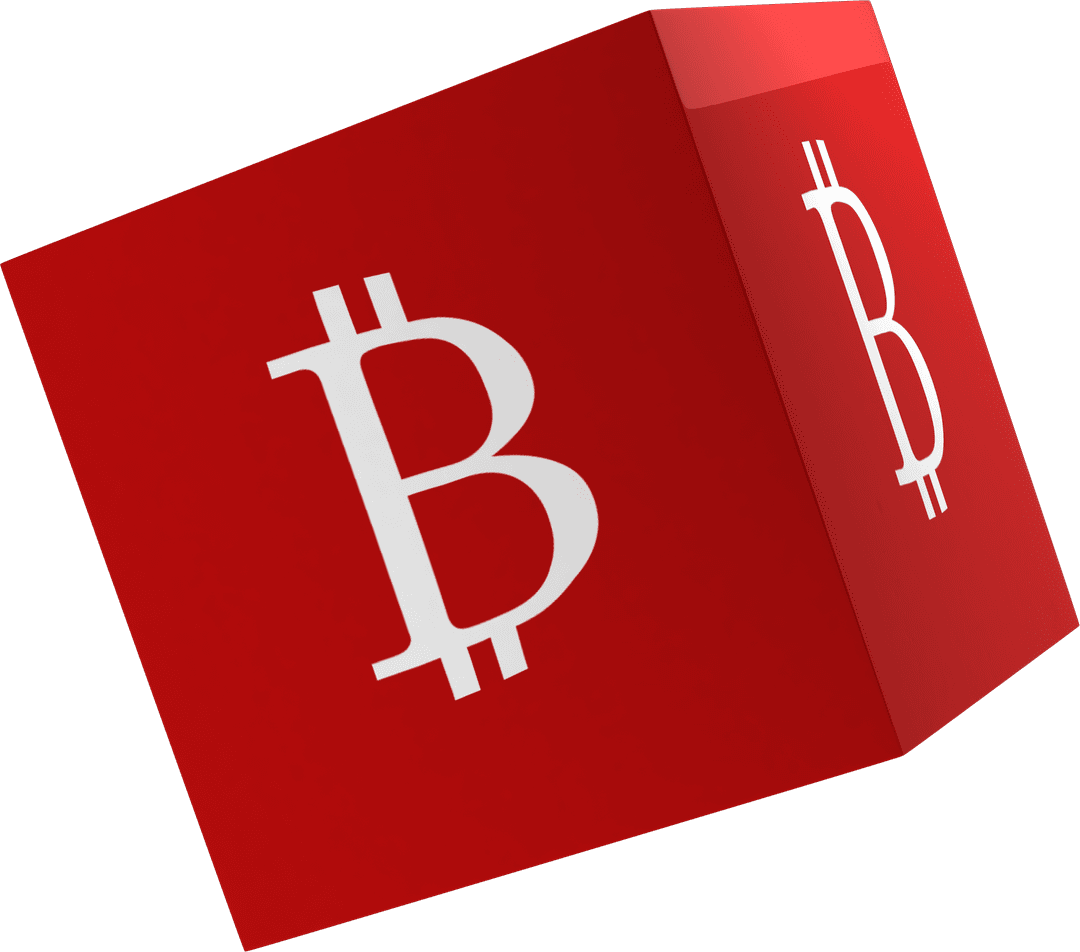 Transparent Vector Bitcoin Cube for Finance Concepts