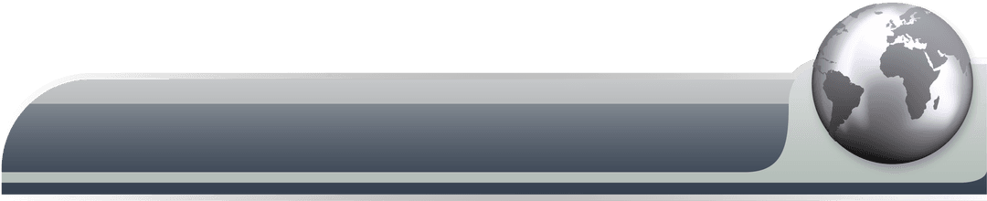 Gray Message Bar with World Globe on Transparent Background