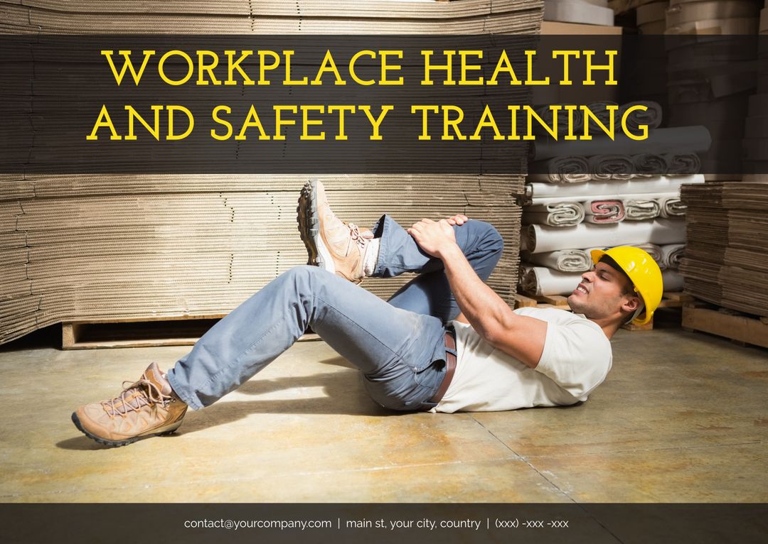 Worker Simulating Fall for Safety Training at Construction Site