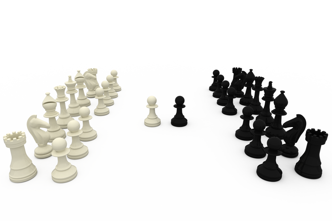 Transparent chess pieces on white background, ready for gameplay - Download Free Stock Images Pikwizard.com