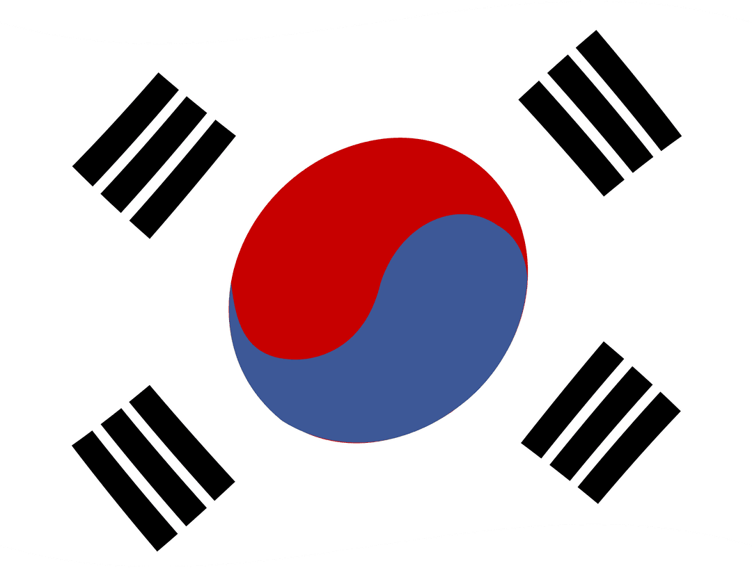Transparent South Korean Flag Waving with Taeguk