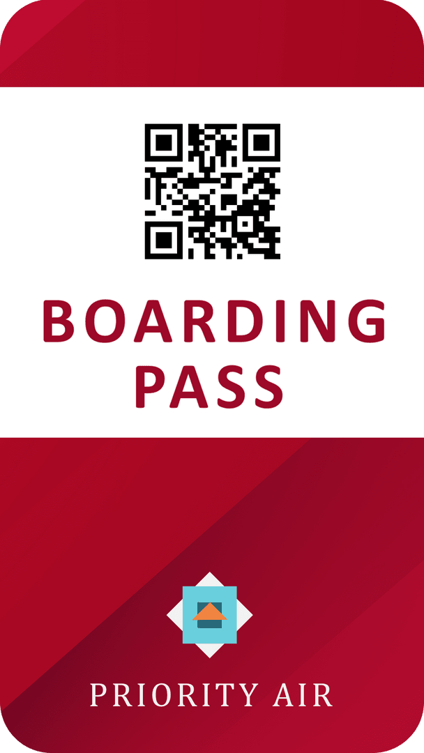 Transparent Boarding Pass Illustration with Priority Air Design