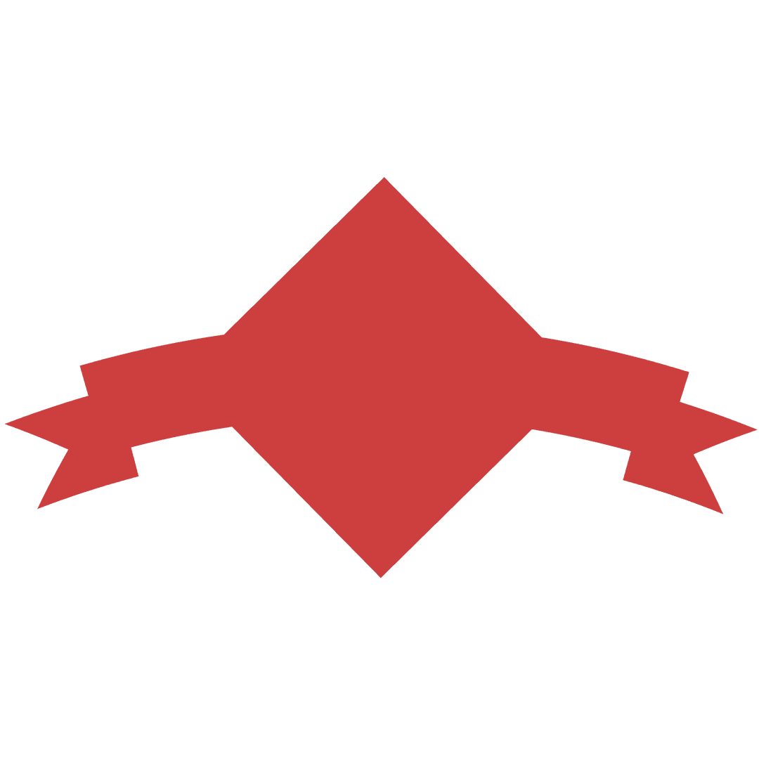 Abstract Red Diamond Shape with Ribbons on Transparent Background