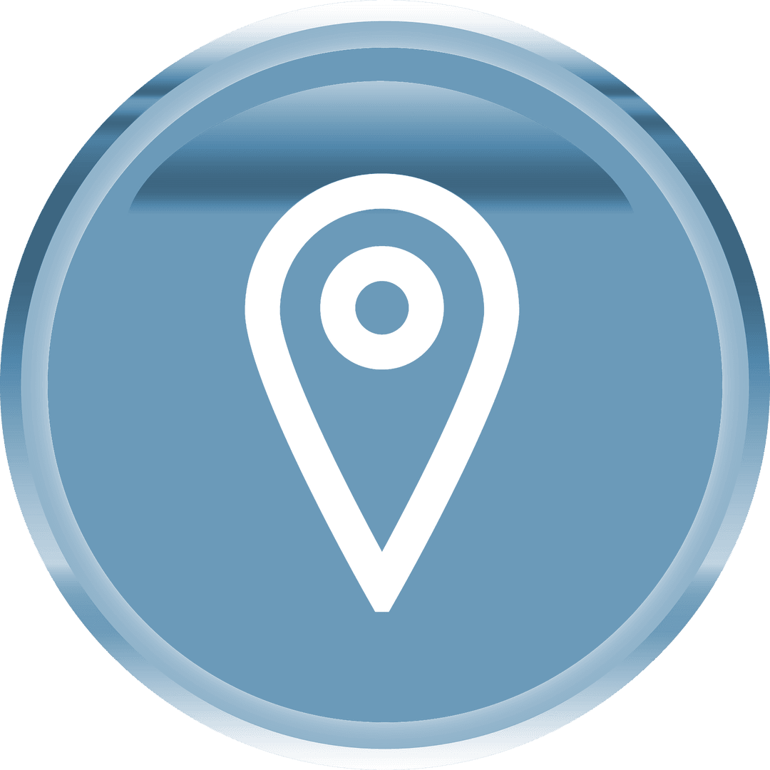 Blue Destination Pin Icon on Transparent Background