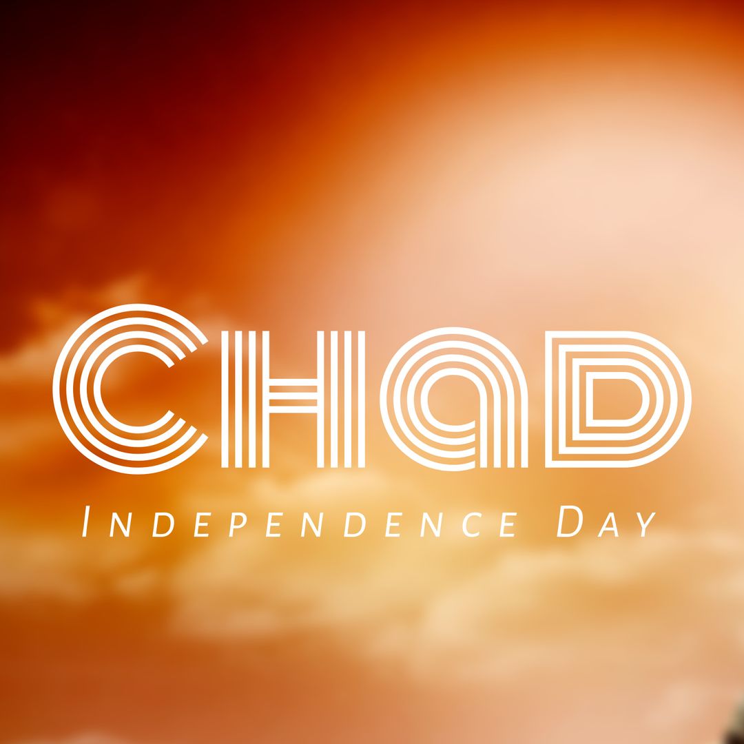 Abstract Chad Independence Day Design with Sunset