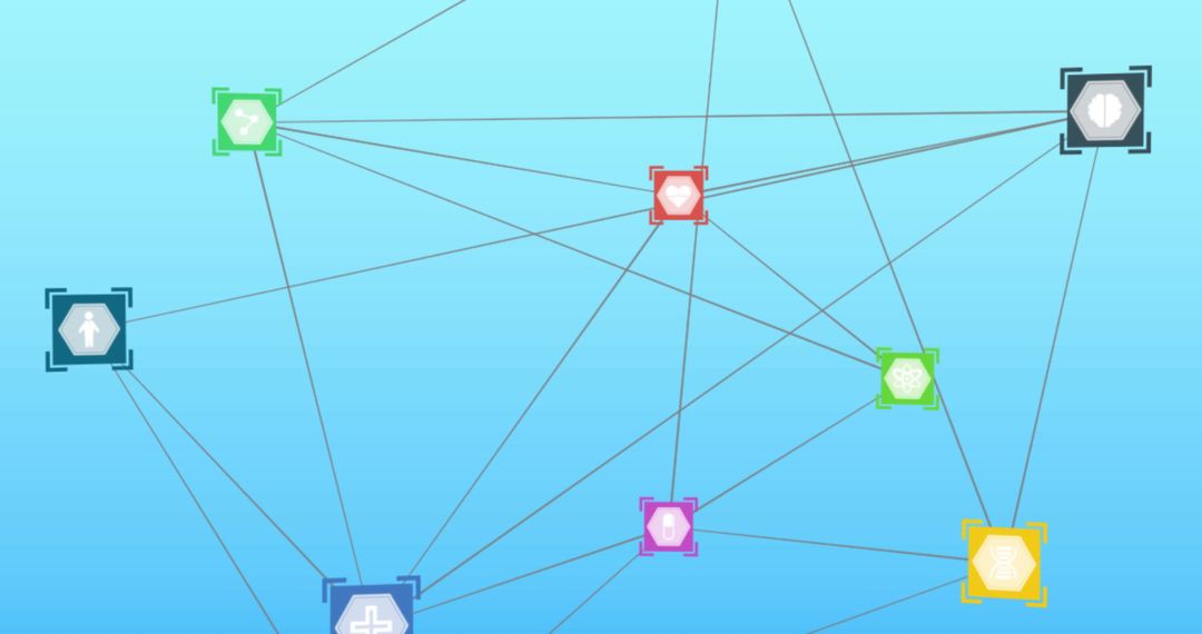 Digital Network Connections on Blue Gradient Background