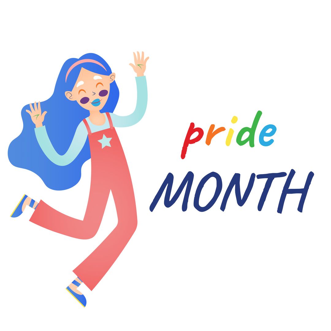 Colorful Pride Month Celebration with Dancing Woman