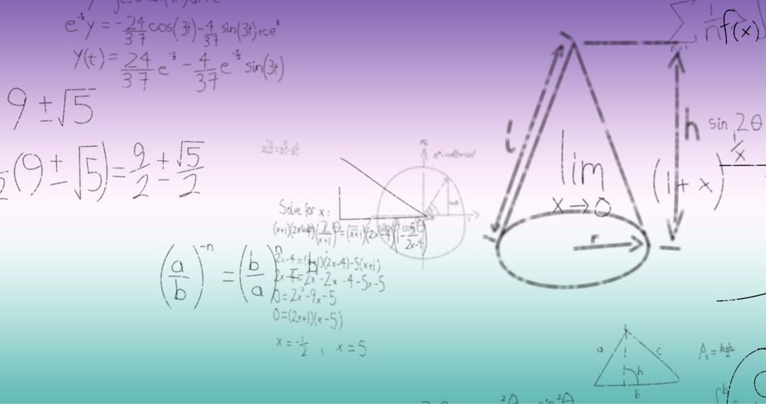 Mathematical Formulas on Gradient Background Illustrate Learning