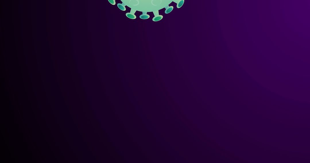 Abstract Green Virus Over Pink Cells on Vibrant Violet Background