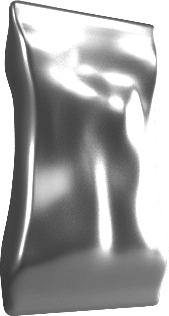 Transparent Silver 3D Shape for Mockup and Design