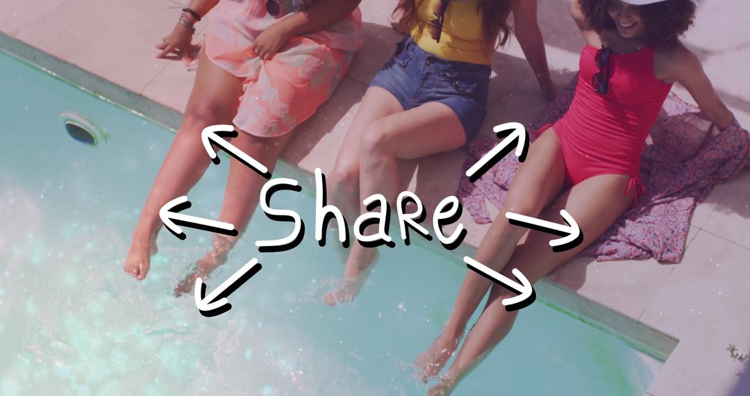 Friends Sharing Relaxing Poolside Moments in Summer