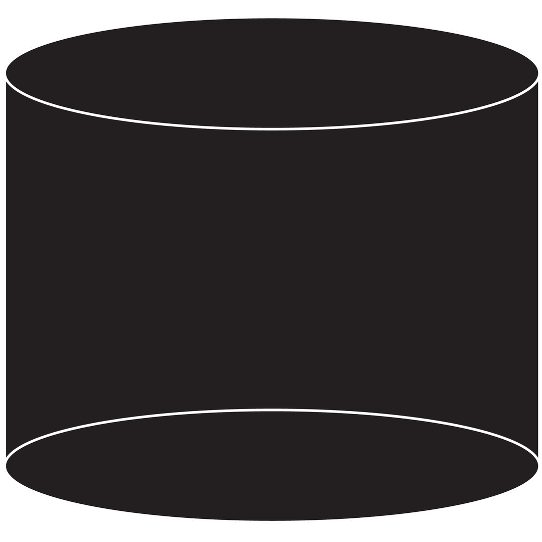 Black Cylinder with Copy Space on Transparent Background