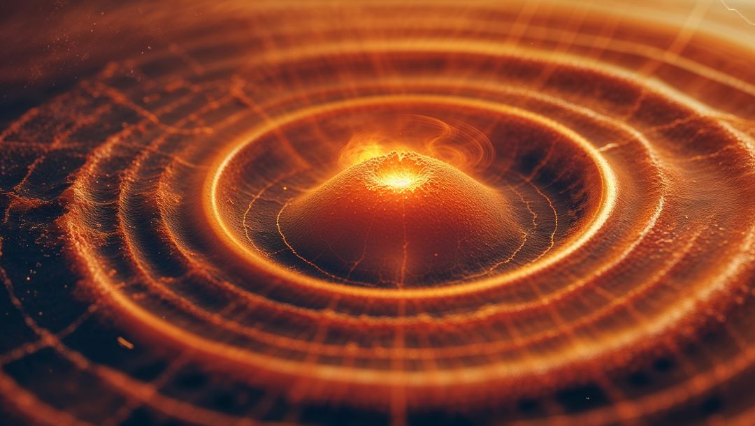 Abstract Glowing Central Energy Pulse with Vibrant Orange Rings