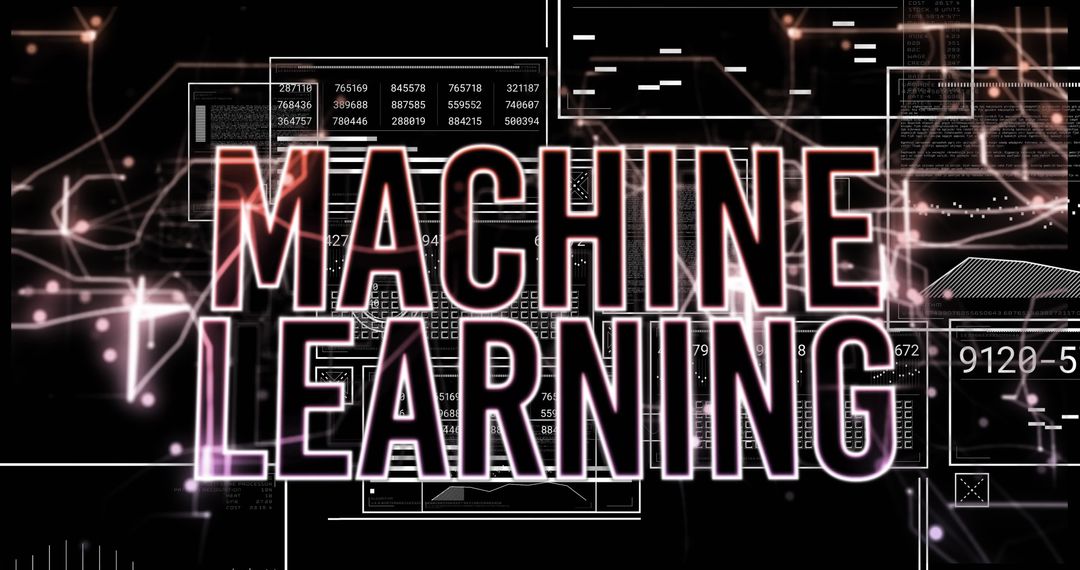 Dynamic Machine Learning Interface with Neon Futuristic Graphics