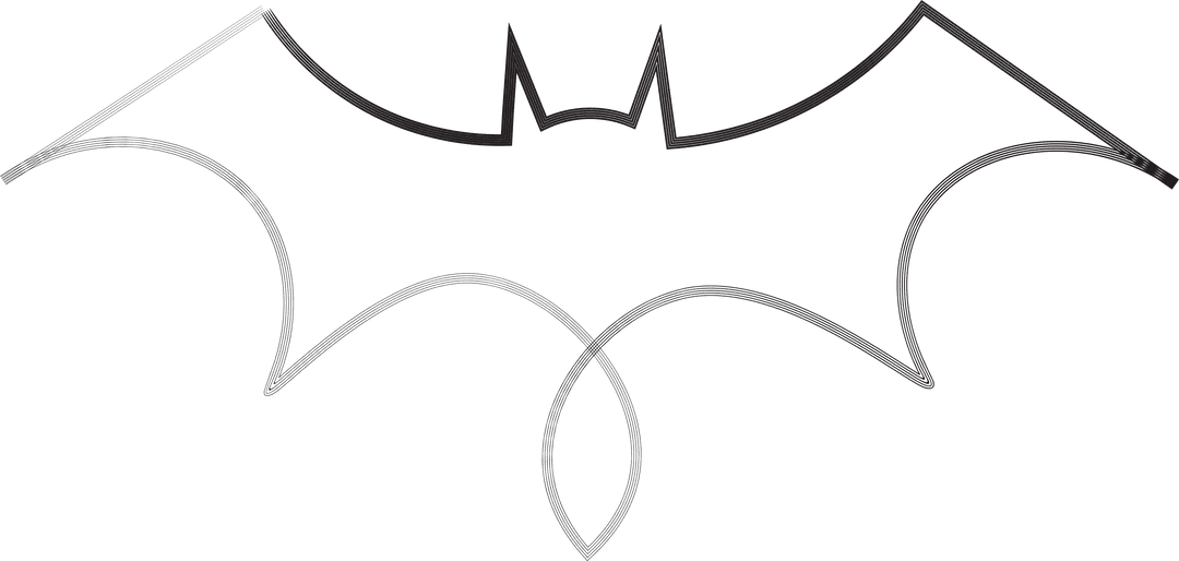 Abstract Bat Symbol Silhouette on Transparent Background