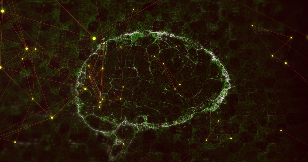 Digital Brain with Neural Connections Demonstrating Data Network