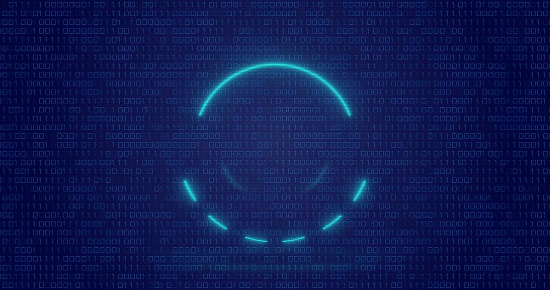neon circle overlaying digital binary code screen - Free Images, Stock Photos and Pictures on Pikwizard.com