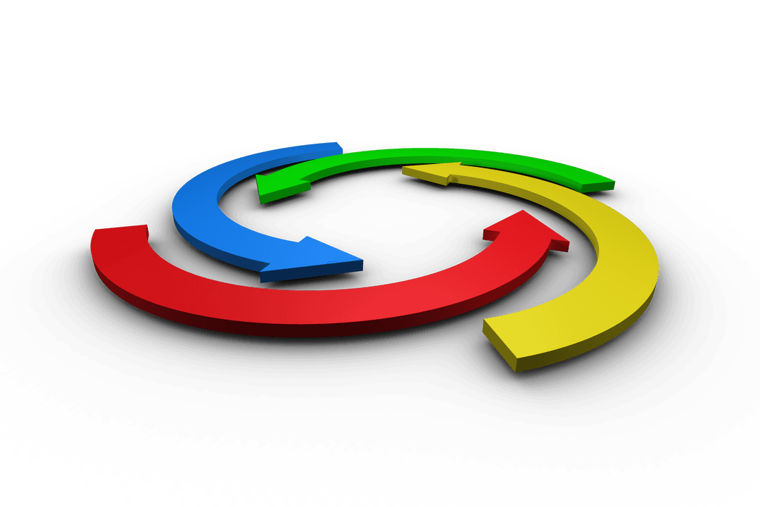 Colorful Arrows on Transparent Background Circular Shape