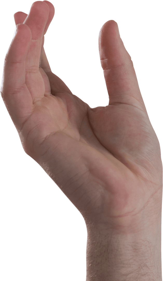 Isolated Hand Pretending to Hold Object Visible