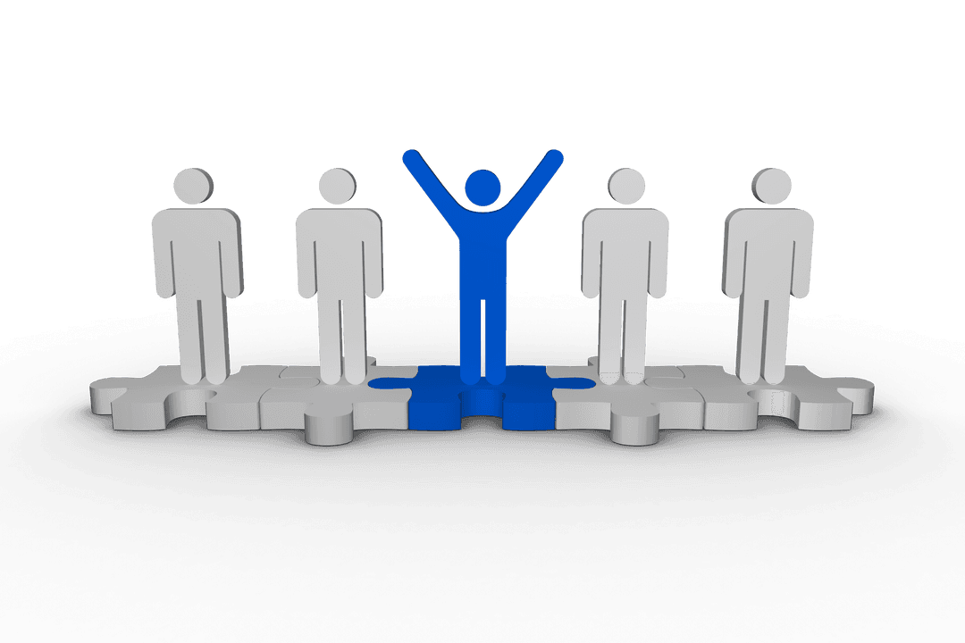 Transparent Figures on Autism Awareness Puzzle