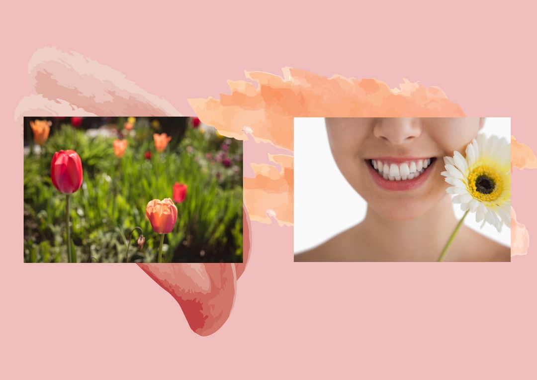 Bright Smile with Vibrant Flowers for Fresh Spring Vibes